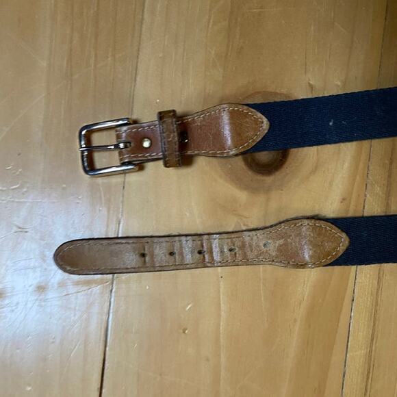 Leather Canvas Belt Blue - Picture 2 of 5